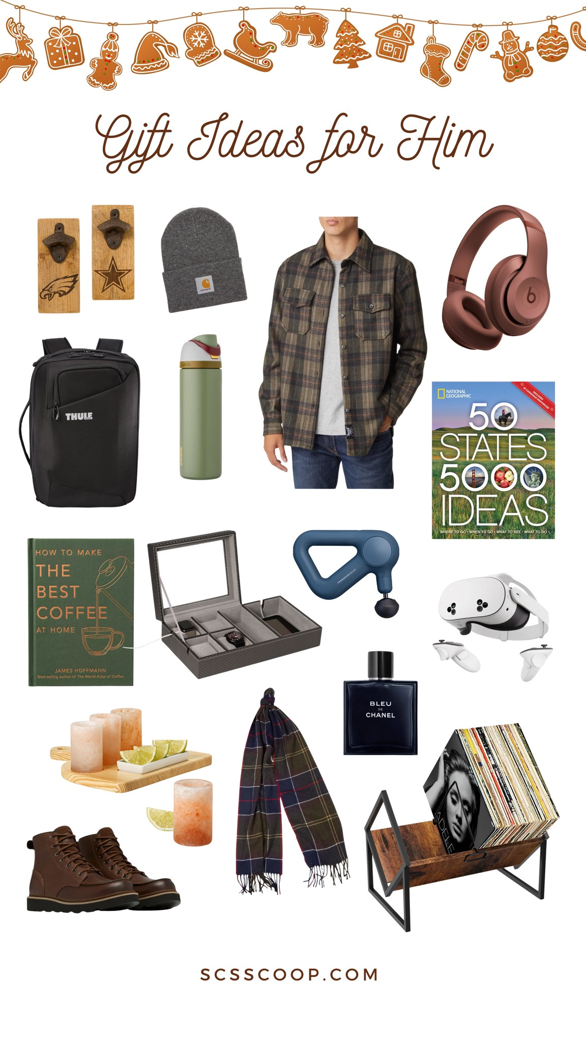 Holiday gift guide - gift ideas for him

NFL football bottle opener, beanie, plaid shirt jacket, beats headphones, backpack, water bottle, state travel book, coffee lover book, watch case, percussion massage gun, virtual reality headset, cologne, salt glasses for tequila, plaid scarf, record holder, waterproof boots

So many things on sale for cyber week too!


Christmas gifts for men

#LTKMens #LTKCyberWeek #LTKGiftGuide