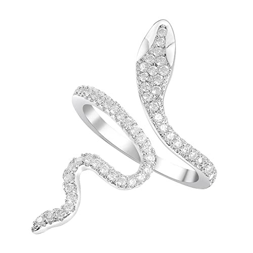 LEE&RO 18K Silver Snake Ring for Women - Rhinestone Jewelry Accessories | Amazon (US)
