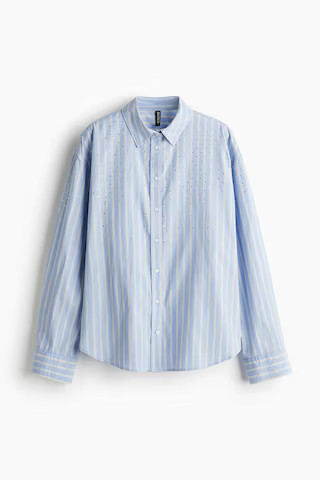 H & M - Oversized Baumwollbluse - Blau - Damen | H&M (DE, AT, CH, NL, FI)
