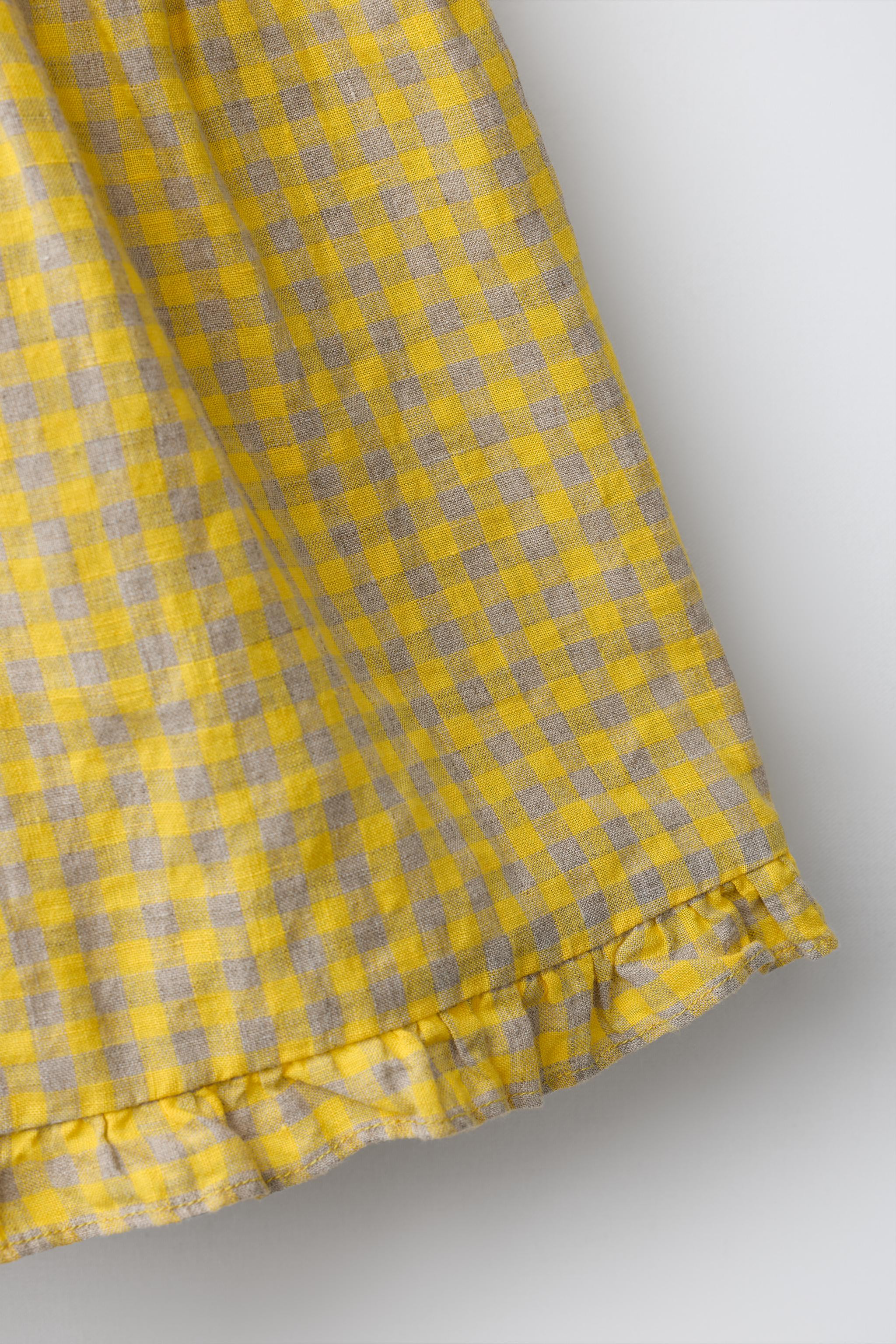 GINGHAM AND RUFFLE 100% LINEN JUMPSUIT | Zara Canada