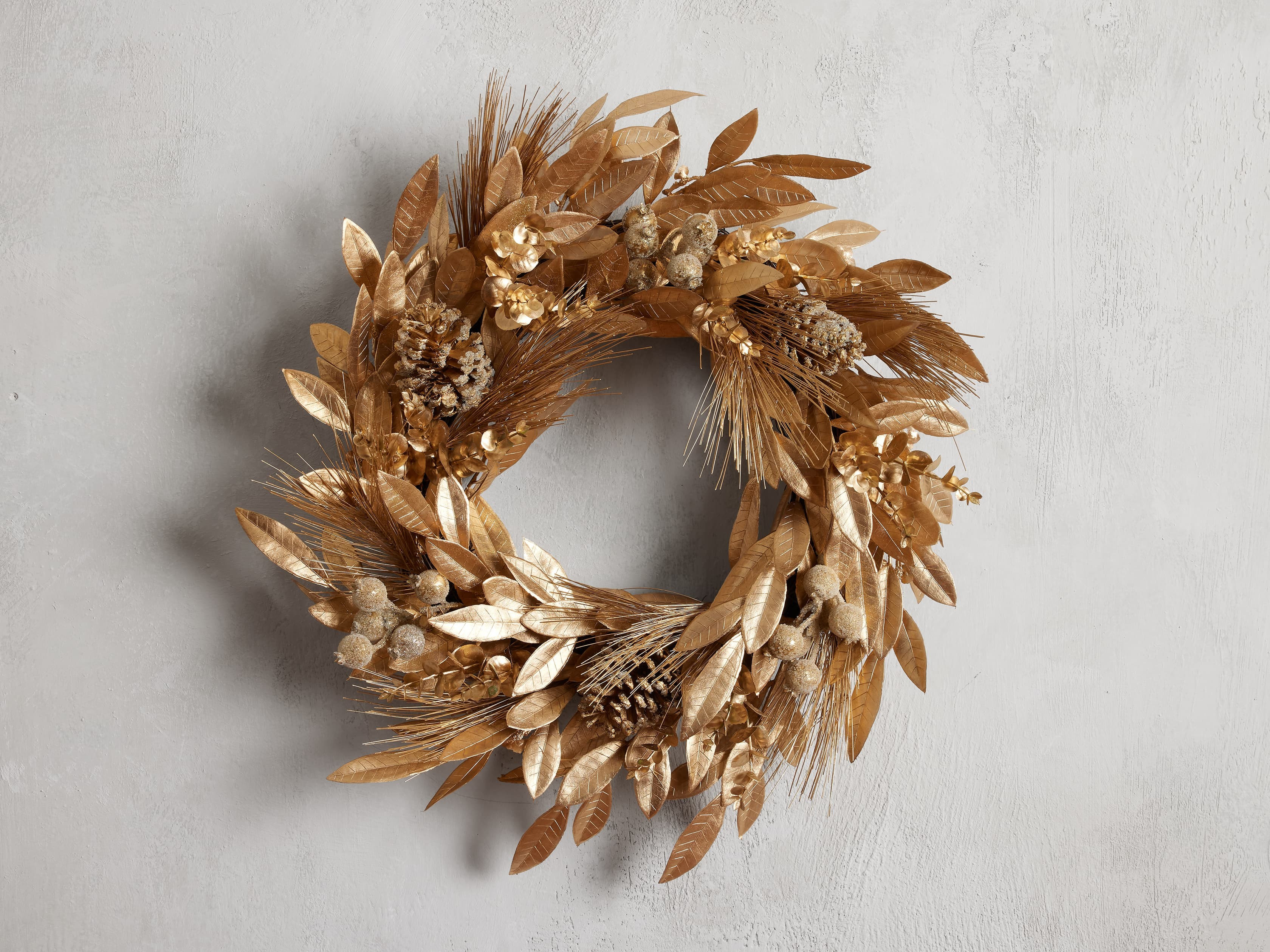 Gold Pinecone Wreath | Arhaus