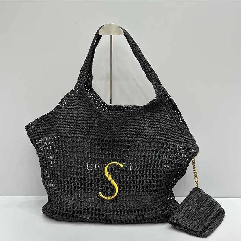 Save Big on Bulk Straw Raffia Handbags Designer Raffia Bags: Hand Embroidered Straw Tote Bag, Lux... | DHGate