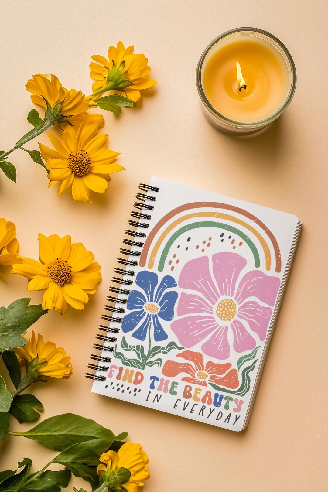 Finde die Schönheit im Alltäglichen! Spiralnotizbuch - Linolierte Linie, Journal Notebook, Insp... | Etsy (US)