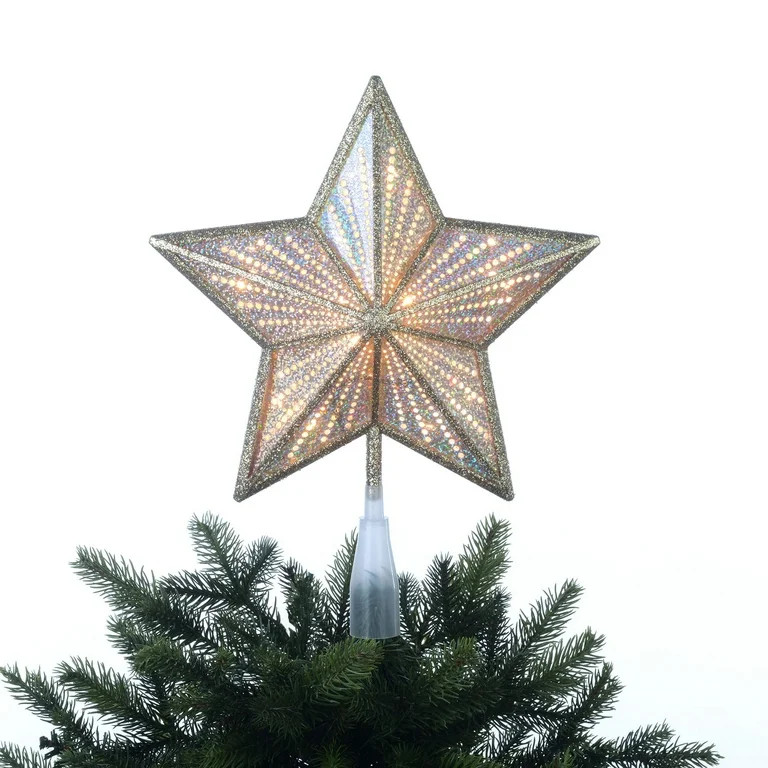 LED Star Christmas Tree Topper, Champagne Gold, 12", by Holiday Time | Walmart (US)