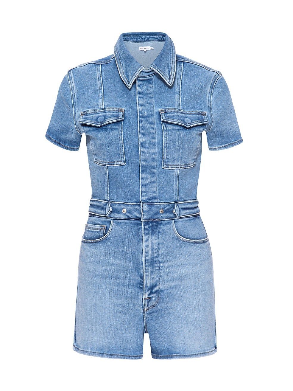 GOOD AMERICAN Fit For Success Denim Romper | Saks Fifth Avenue