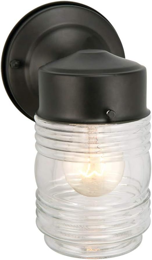 Design House 502195 Jelly Jar 1 Light Indoor/Outdoor Wall Light, Black | Amazon (US)