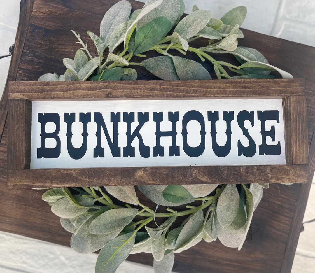 Bunkhouse Farmhouse Style Sign Above Bedroom Decor Western Cowboy Kids Sign Camper Bunkhouse - Et... | Etsy (US)