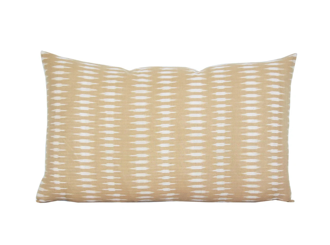 Pillow Cover Kyra Sand Lumbar Ikat Spark Modern Pillow - Etsy | Etsy (US)