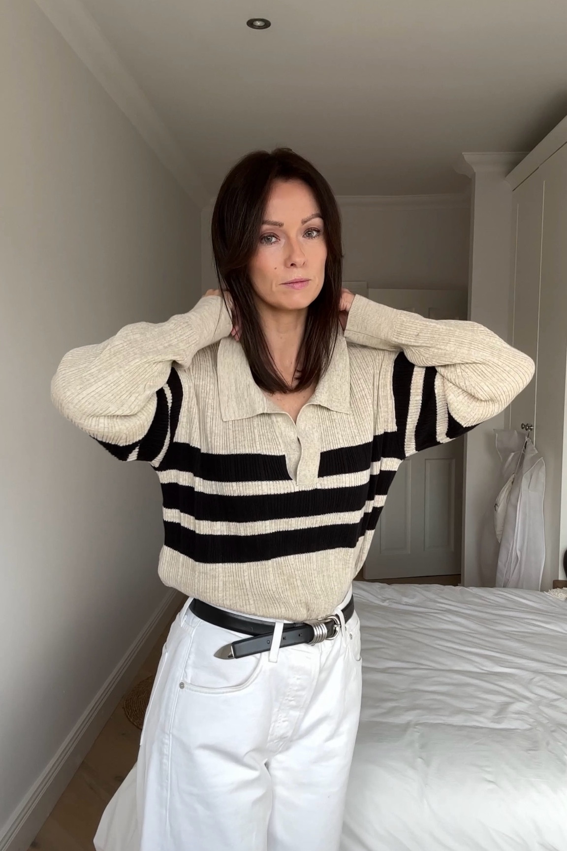 A simple lil WFH outfit for when you need inspo 

Women fashion, casual outfit inspo, rugby shirt, white jeans, black belt, ways to wear, what I’m wearing 

#LTKireland #LTKworkwear #LTKstyletip