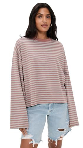 Lioness Women's Bloom Long Sleeve Tee, Muted Pastels Stripe, L | Amazon (US)