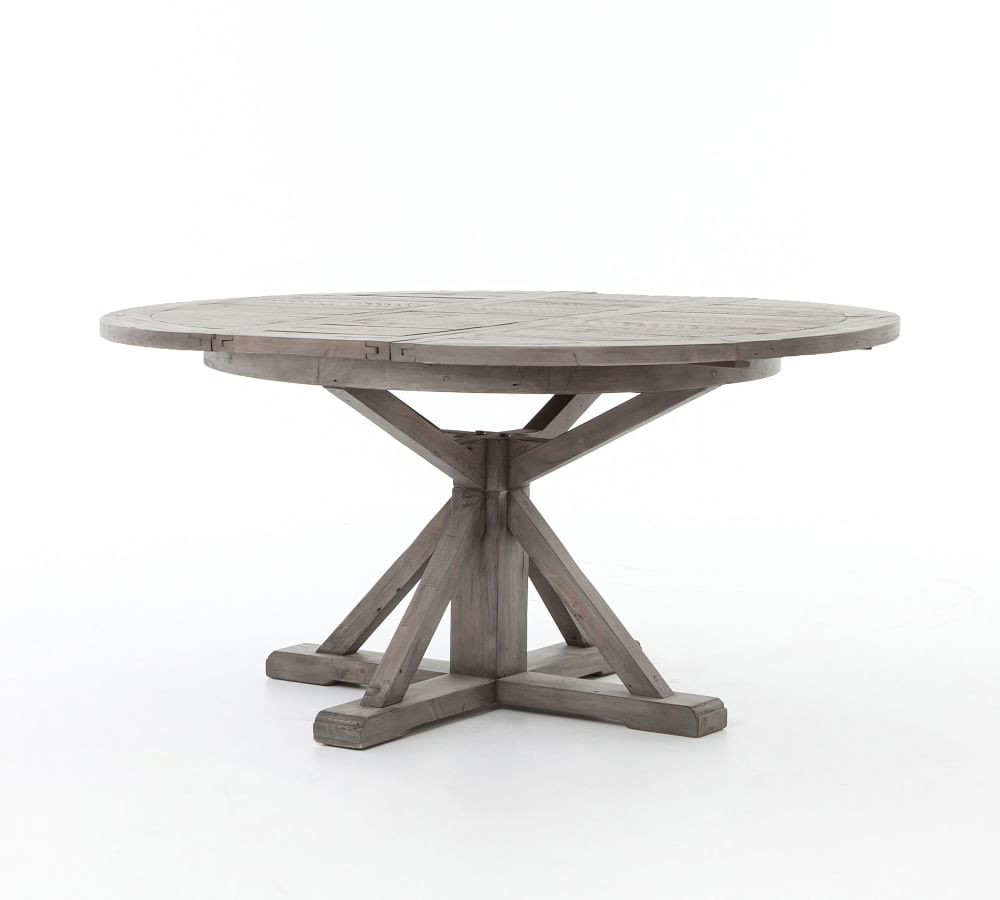 Hart Round Reclaimed Wood Pedestal Extending Dining Table | Pottery Barn (US)
