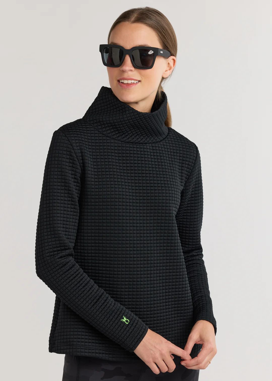 Greenpoint Turtleneck in Waffle (Black) | Dudley Stephens