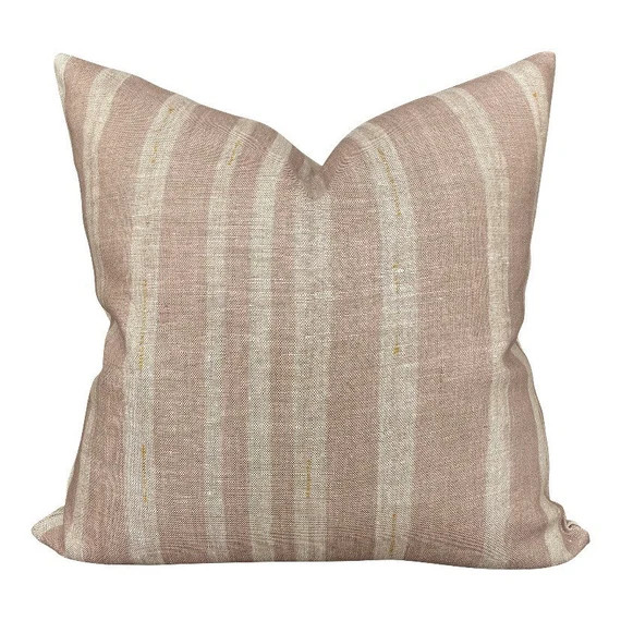 Designer Clay McLaurin Drift Pillow Cover in Pink // Mauve Blush Striped Throw Pillow // Trendy M... | Etsy (US)