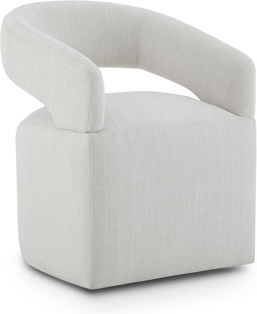 Upholstered Dining Chairs with Removable Casters Barrel Side Armchair with Rollers for Diningroom... | Amazon (US)