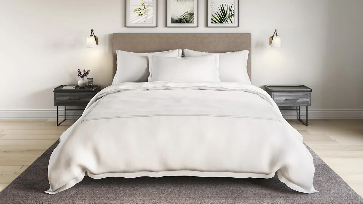 Embroidered Sateen Duvet Cover Set | Saatva Mattress