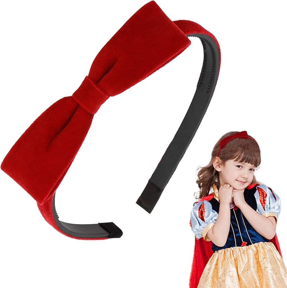 Bow Headband Dark Red Bow Headbands for Women and Girls Snow White Powerpuff Girls Hair Accessori... | Amazon (US)