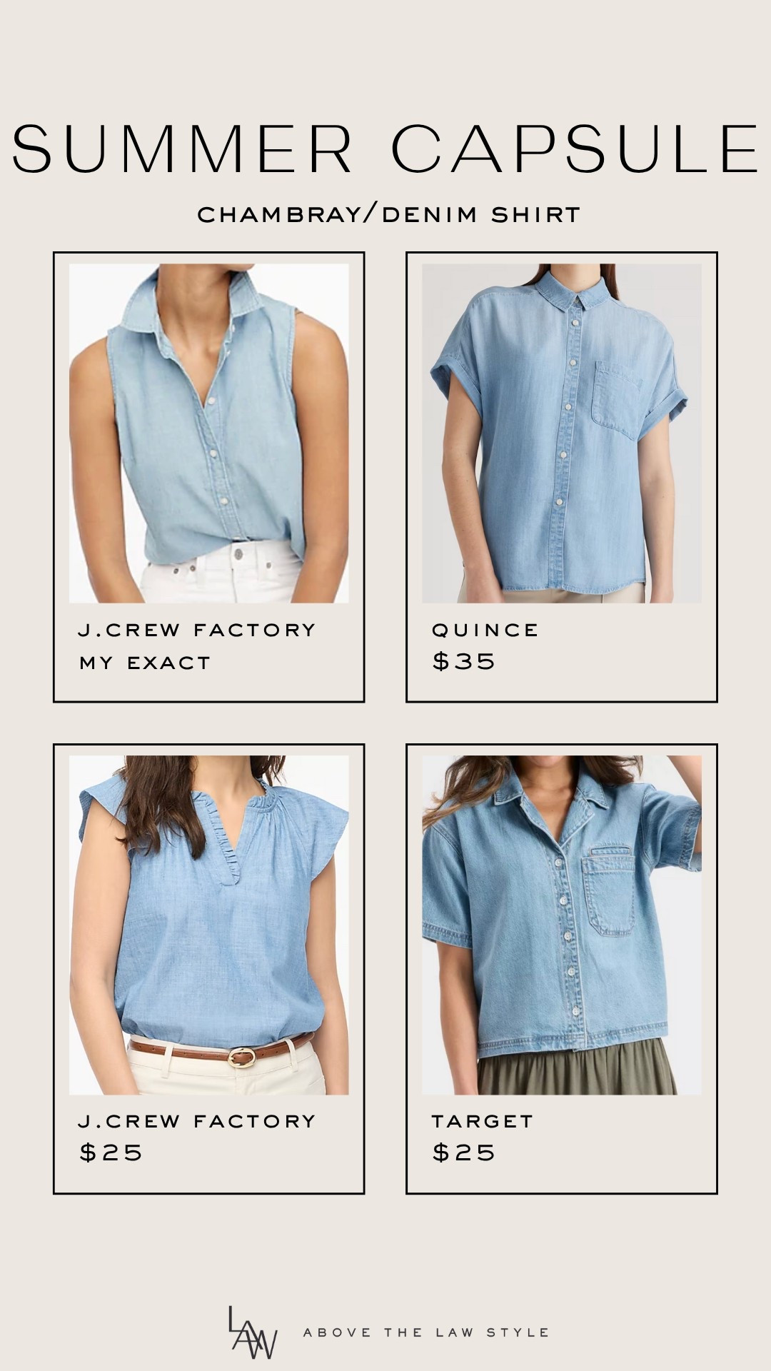 Summer Capsule: Chambray/Denim Shirt

#LTKFindsUnder50 #LTKSummerEdit #LTKStyleTip