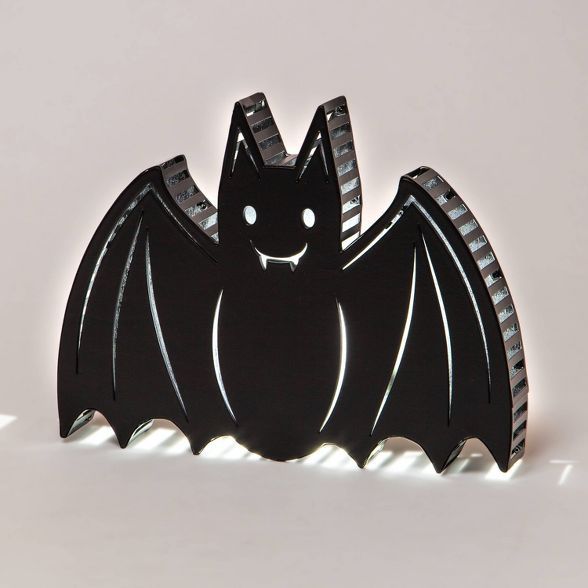 LED Backlit Flicker Bat Sign Halloween Novelty Silhouette Lights White - Hyde & EEK! Boutique™ | Target
