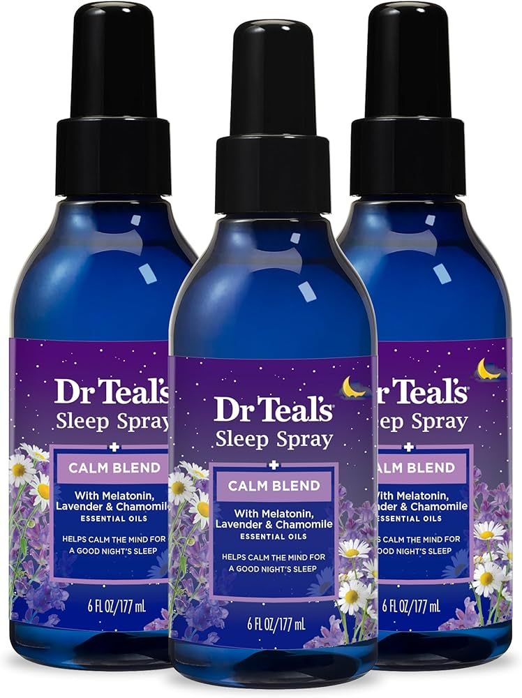 Dr Teal's Sleep Spray, Sleep Blend with Melatonin, Lavender & Chamomile Essential Oils, 6 fl oz (... | Amazon (US)