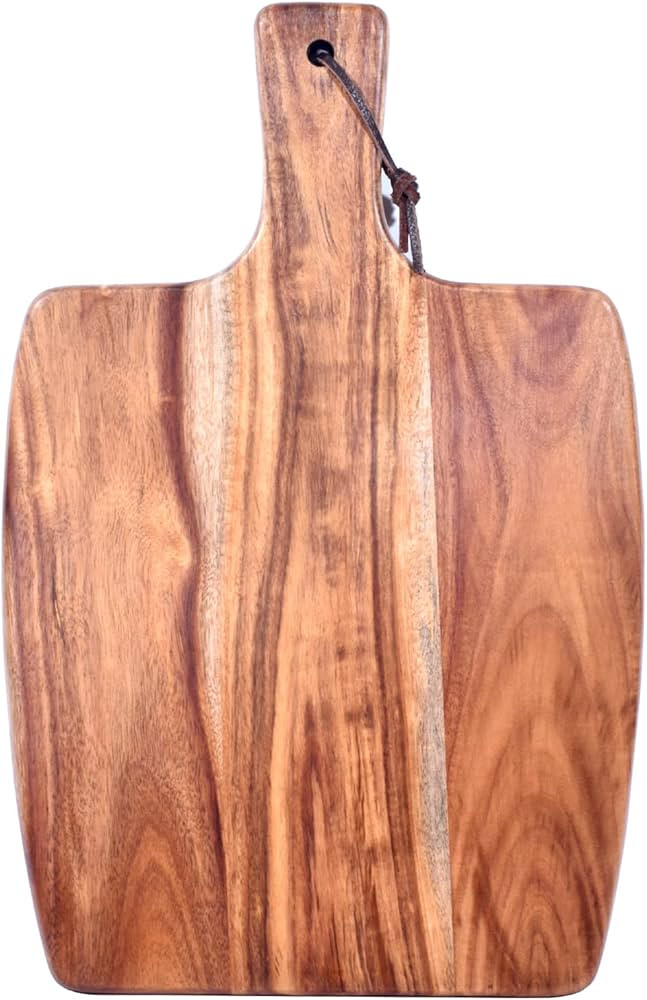 AMPSEVEN Acacia Wood Cutting Board with Handle - Wooden Chopping Board Charcuterie Board for Meat... | Amazon (US)