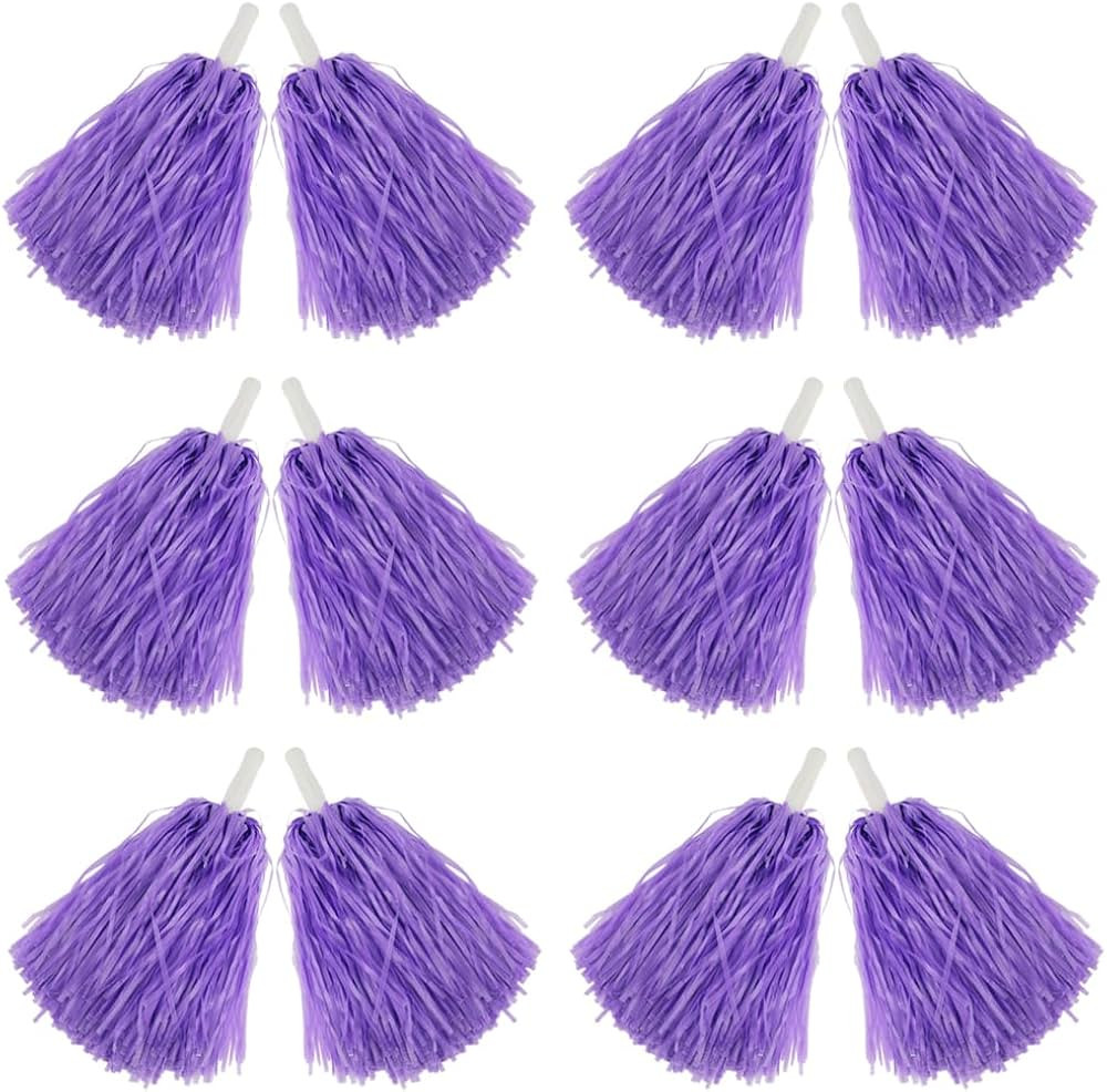 Hooshing 12PCS/24PCS Pom Poms Cheerleading Sports Spirited Plastic Cheer Pompoms with Handles for... | Amazon (US)