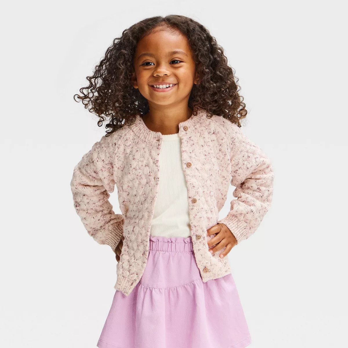 Toddler Girls' Juniper Shore Sweater Knit Cardigan - Beige 18M | Target