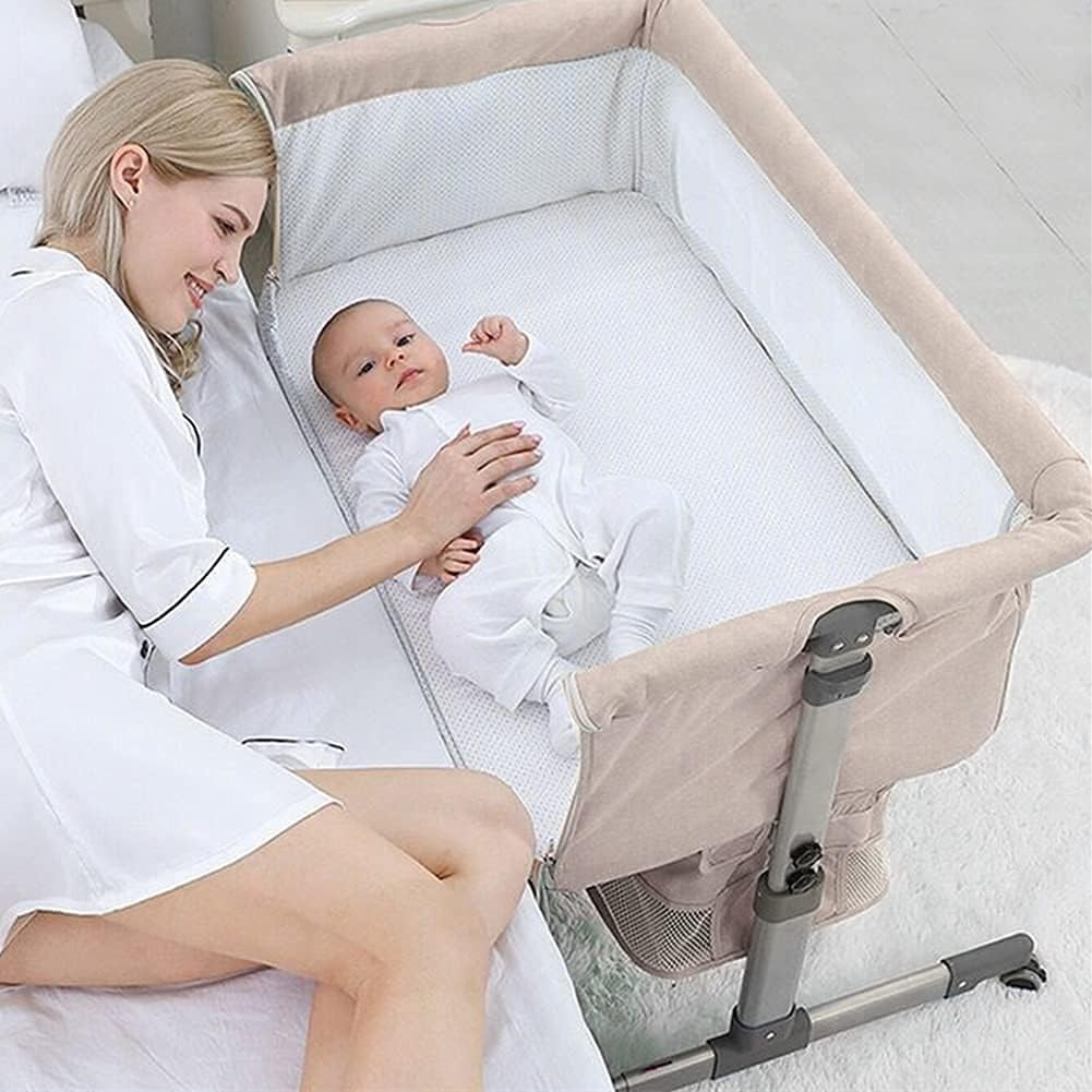 Bedside Sleeper Bedside Crib, Baby Bassinet 3 in 1 Travel Baby Crib Baby Bed with Breathable Net,Adj | Amazon (US)