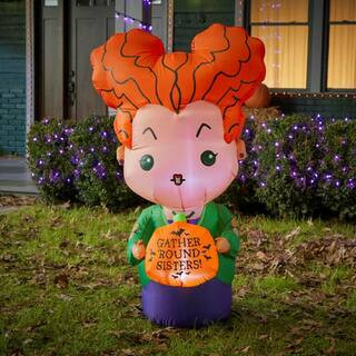 Disney 3.5 ft Hocus Pocus with Pumpkin Halloween Inflatable 22GM27123 - The Home Depot | The Home Depot