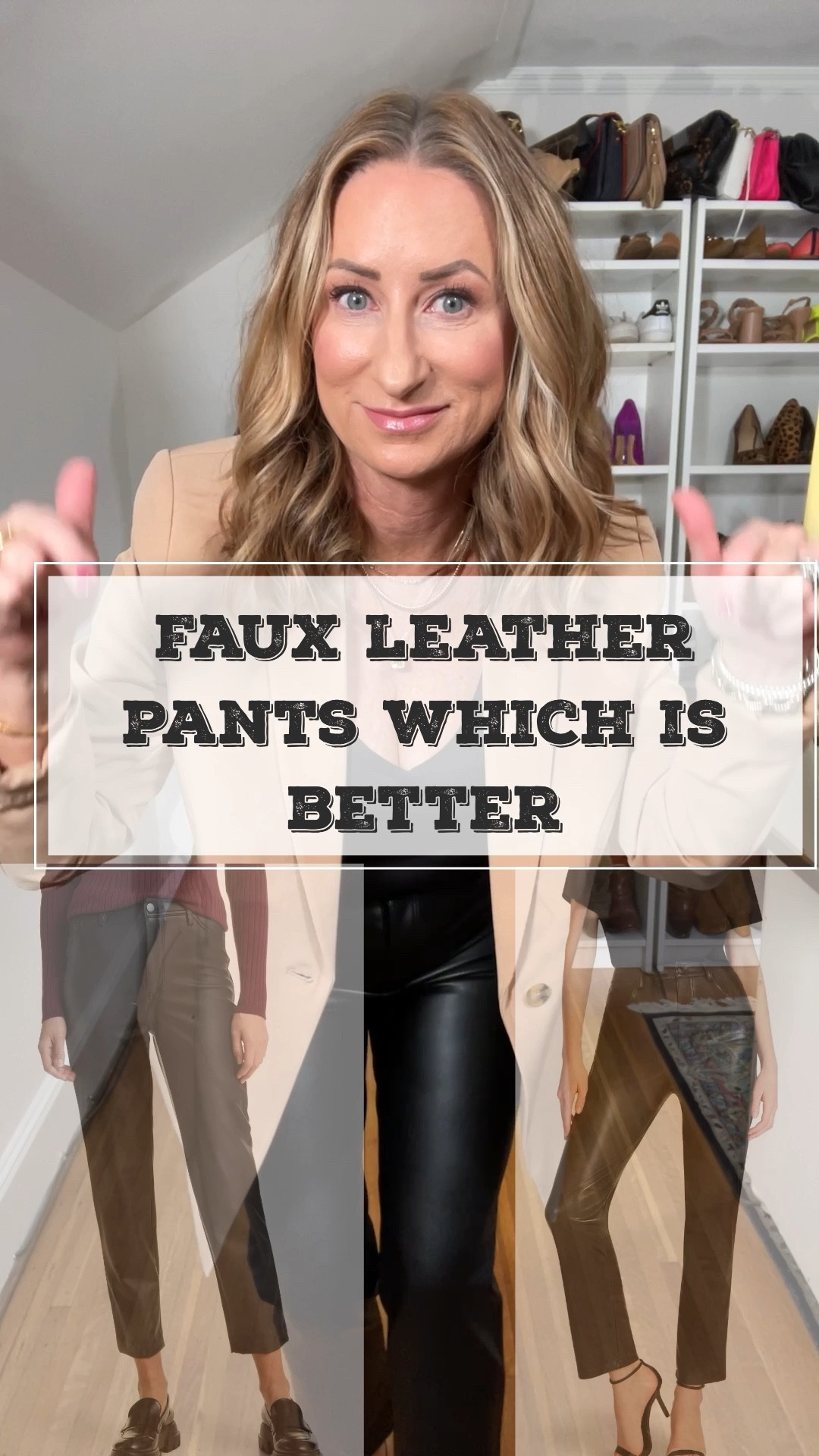 Faux leather, leather pants, faux leather pants, winter outfit, winter style, fall style, fall outfit, winter fashion, faux leather, blazer, pumps, hells, seamless tank, tank, printed pumps

#LTKSeasonal #LTKstyletip #LTKsalealert
