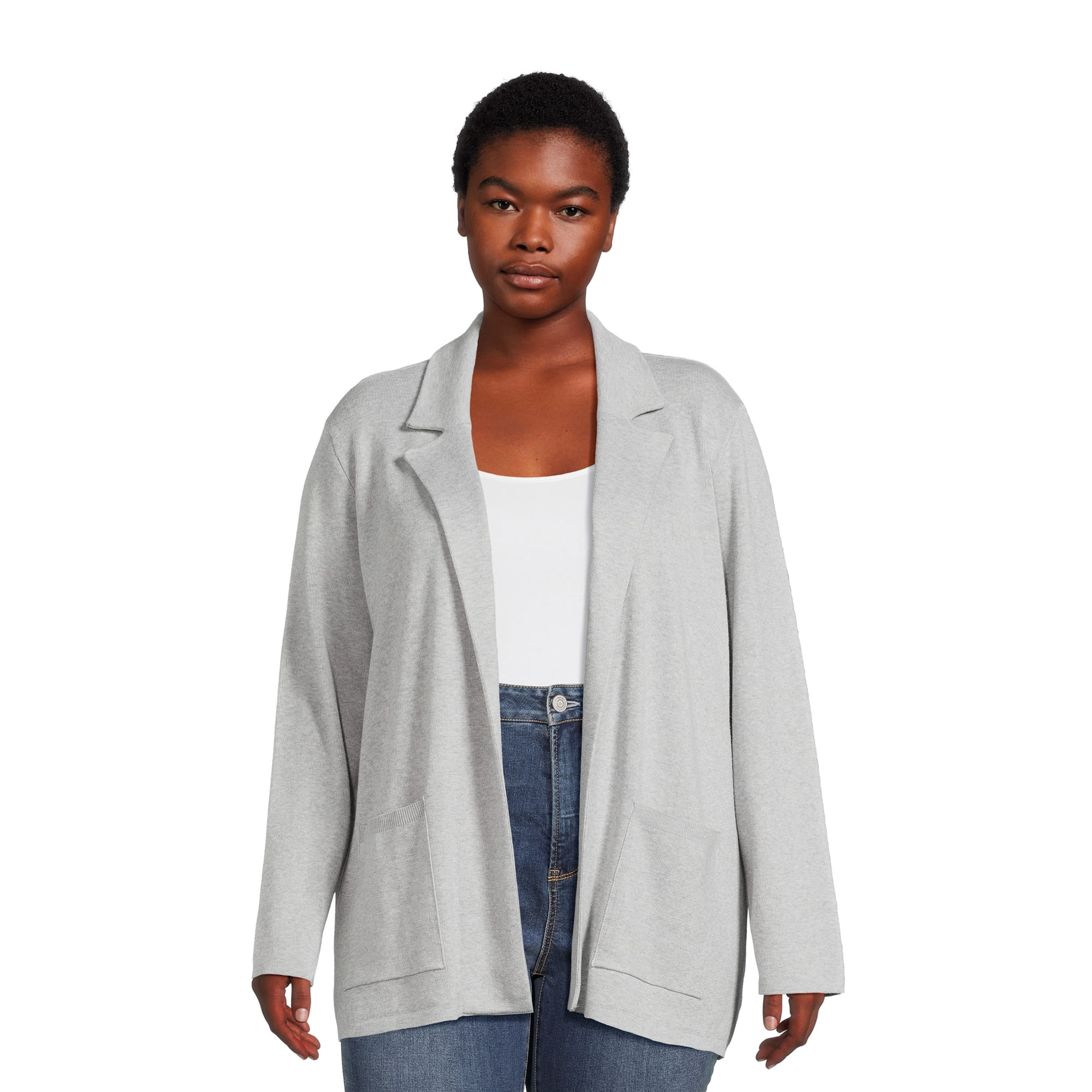 Terra & Sky Women's Plus Size Knit Blazer | Walmart (US)