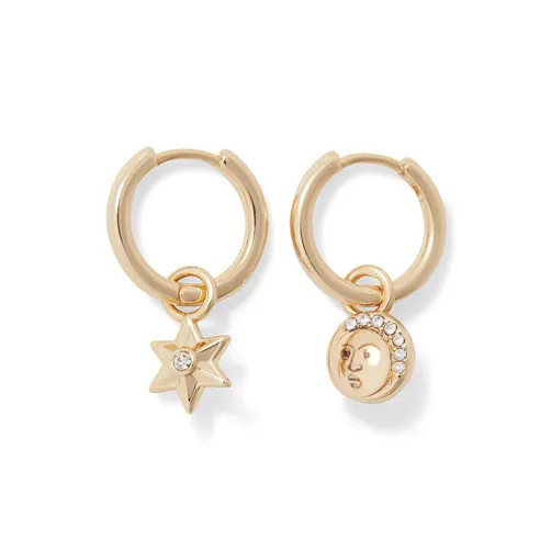 Moon and Star Hoop Earrings | The MET