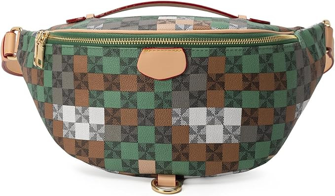 Fanny Pack Crossbody Bags for Women, Sling Bag for Women Small Belt Chest Bum Bag Checkered fanny... | Amazon (US)