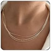 Elegance 11 designs Gold Plated Thin Chain Layered Necklaces For Women Non Tarnish,18k Gold Plate... | Amazon (US)