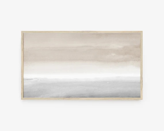 Frame TV Art Abstract Watercolor Taupe Grey Neutral Tones - Etsy Canada | Etsy (CAD)