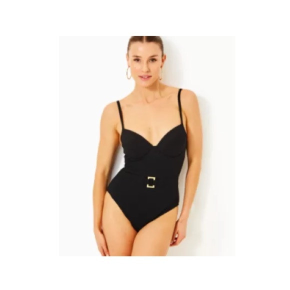 New with tag. Lilly Pulitzer one piece Palma Swimsuit. Black. | Poshmark