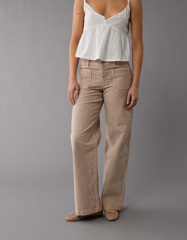 AE Stretch Corduroy Low-Rise Baggy Wide-Leg Pant | American Eagle Outfitters (US & CA)