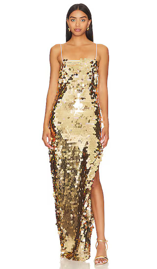 Jenna Gown | Gold Gown | Gold Sequin Dress | Long Gold Maxi Dress | Sequin Gown | Revolve Clothing (Global)