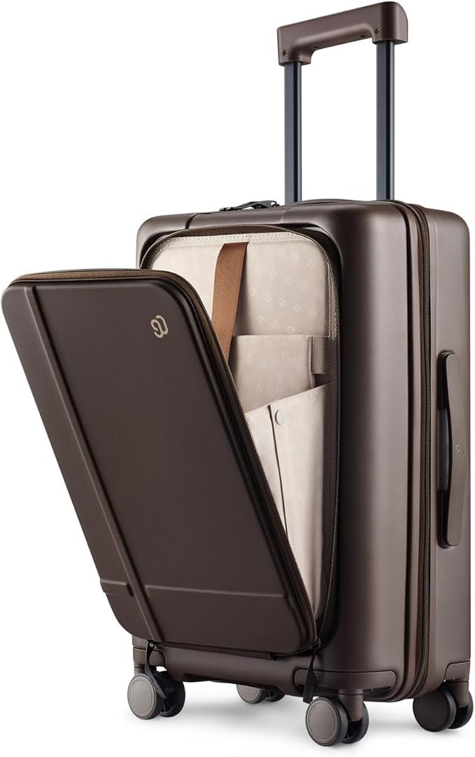 NINETYGO Carry On Luggage 22x14x9 Airline Approved, 20 Inch Suitcase with Front Compartment & Cup... | Amazon (US)