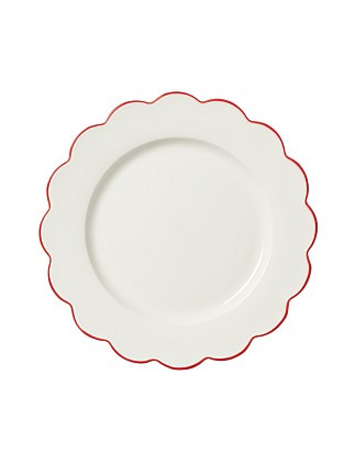 In the Roundhouse Red Edge Scallop 17 Piece Dining Set White | David Jones | David Jones (Australia & New Zealand)