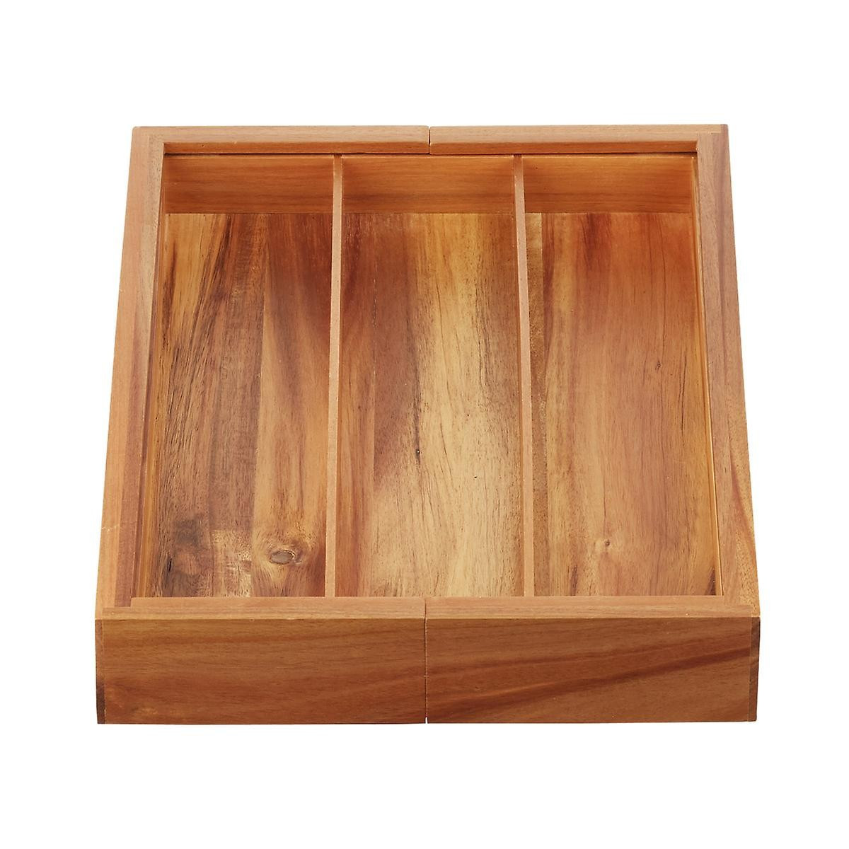Expandable Acacia Utensil Tray | The Container Store