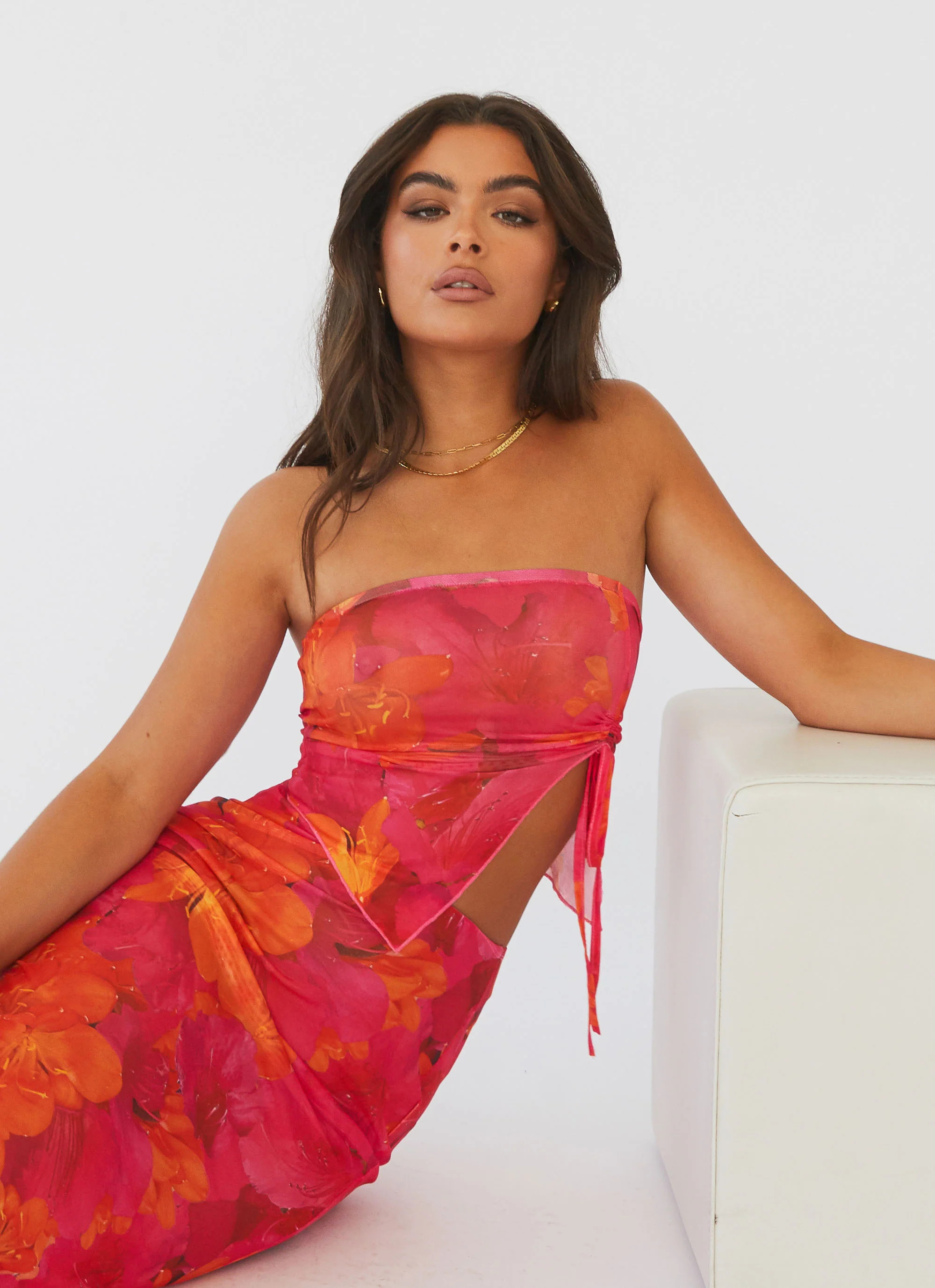 Rooftop Party Mesh Tube Top - Floral Sun | Peppermayo (Global)