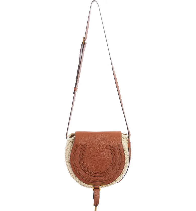 Chloé Marcie Leather & Raffia Crossbody Bag | Nordstrom | Nordstrom