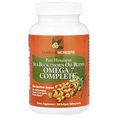 SeaBuckWonders, Pure Himalayan Sea Buckthorn Oil Blend, Omega-7 Complete™, 120 Softgels (500 mg per Softgel) | iHerb