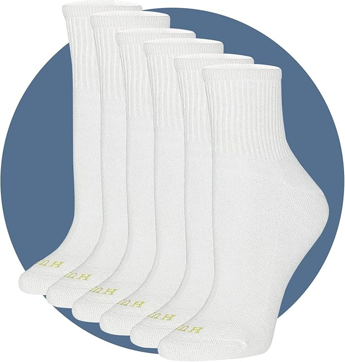 HUE Women's Cotton Mini Crew Socks - Size 6-10 - Ladies Athletic Cushioned Workout Socks | Amazon (US)