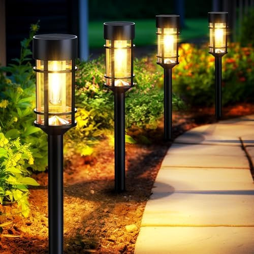 Mancra Solar Pathway Lights, 8 Pack LED Solar Lights Outdoor Waterproof, Glass Metal Garden Light... | Amazon (US)