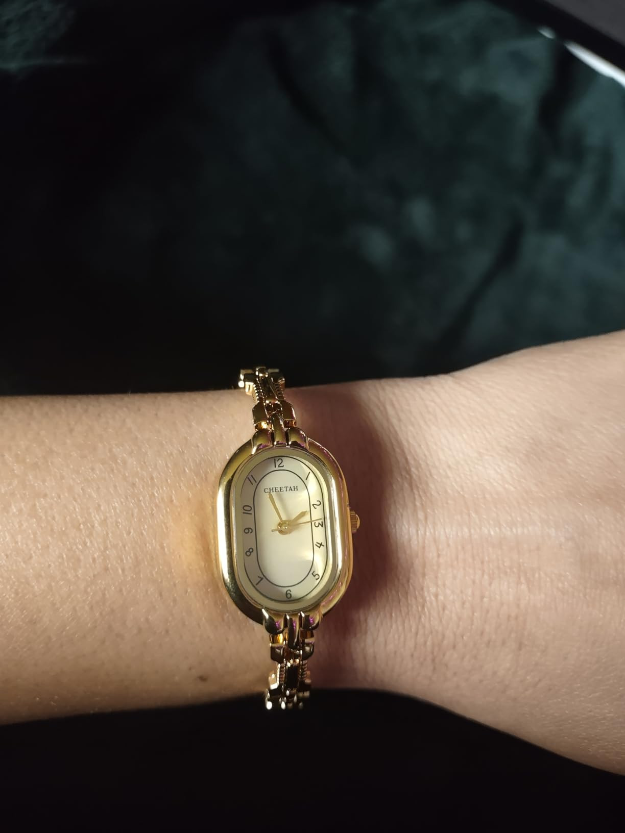 CHEETAH Women's Gold Dainty Bangle Watch Small Vintage Bracelet, Easy Read Numeral Dial Waterproo... | Amazon (US)