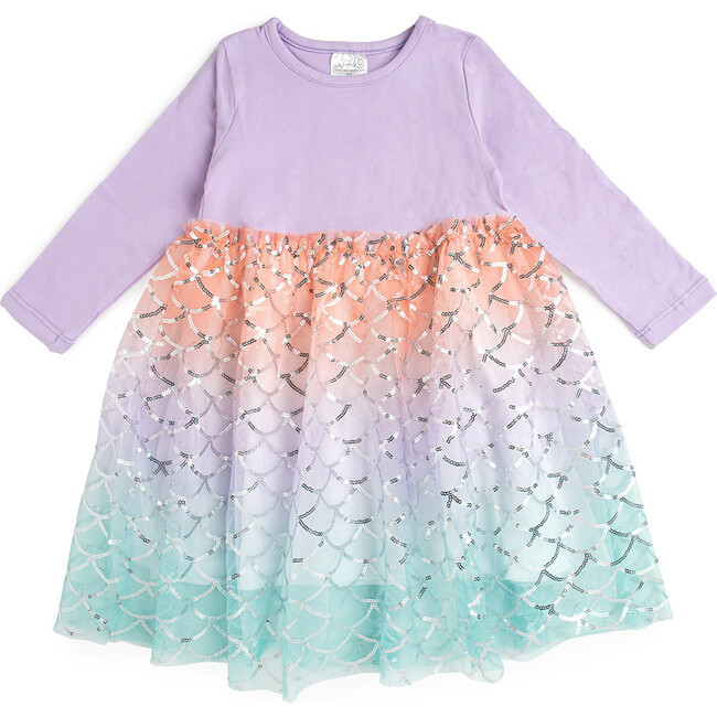 Mermaid Long Sleeve Dress, Multicolour | Maisonette