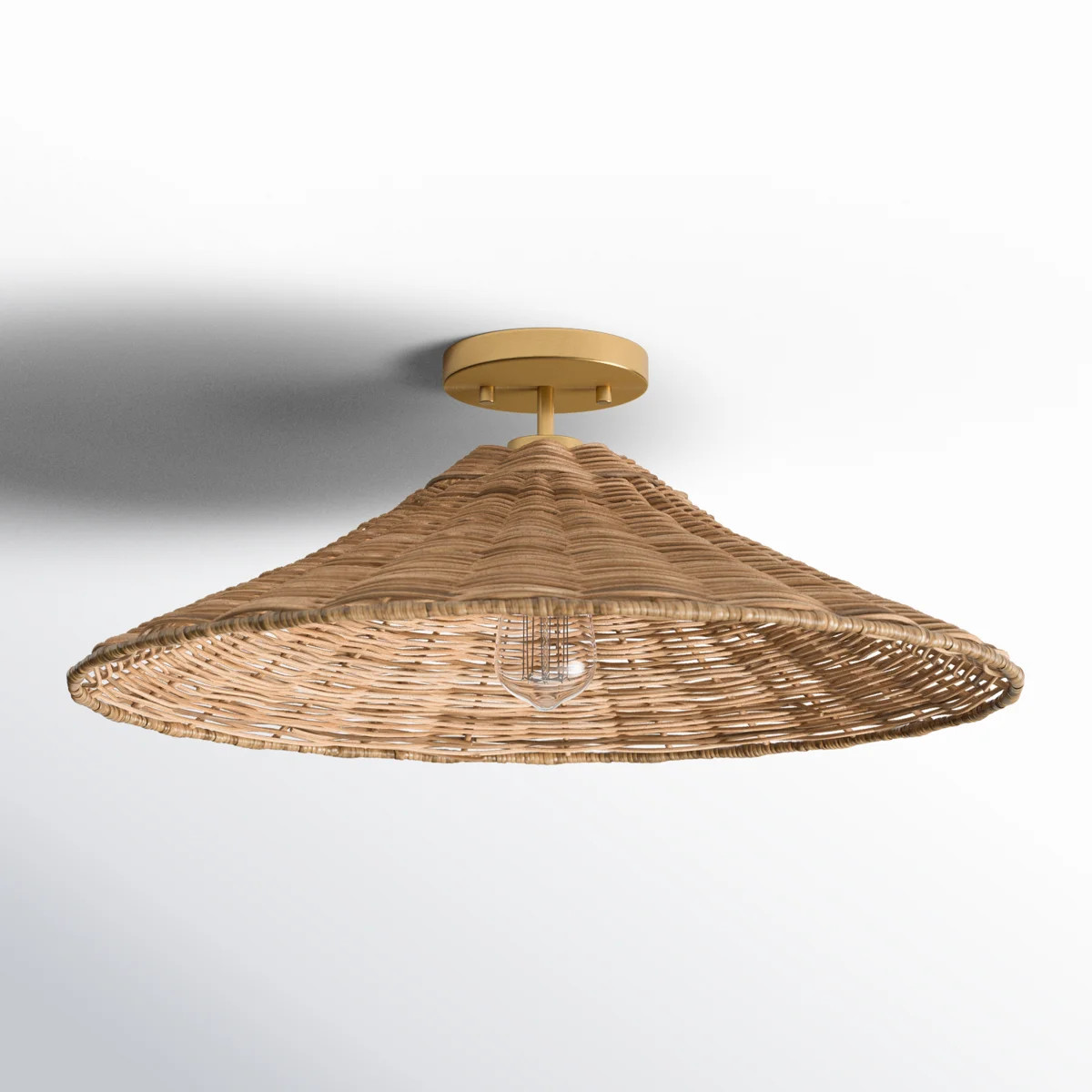 Lilliana 22" W Single Light Rattan Semi-Flush Mount | Wayfair North America