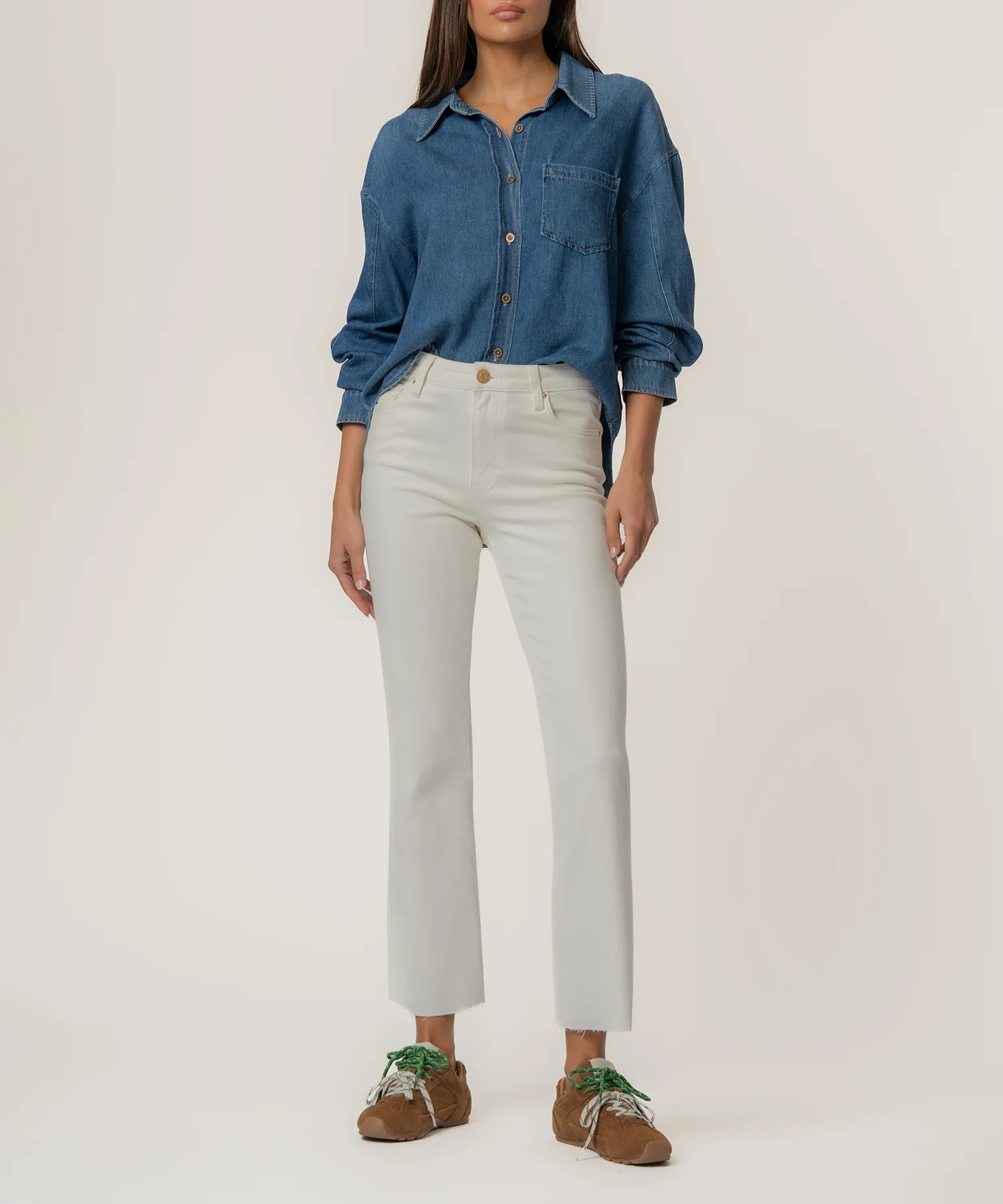 Kelsey High Rise Ankle Flare in Ecru - Kut from the Kloth | Kut From Kloth