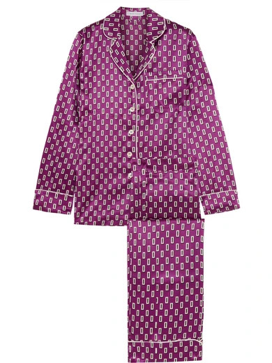 Lila printed silk-satin pajama set | NET-A-PORTER (US)